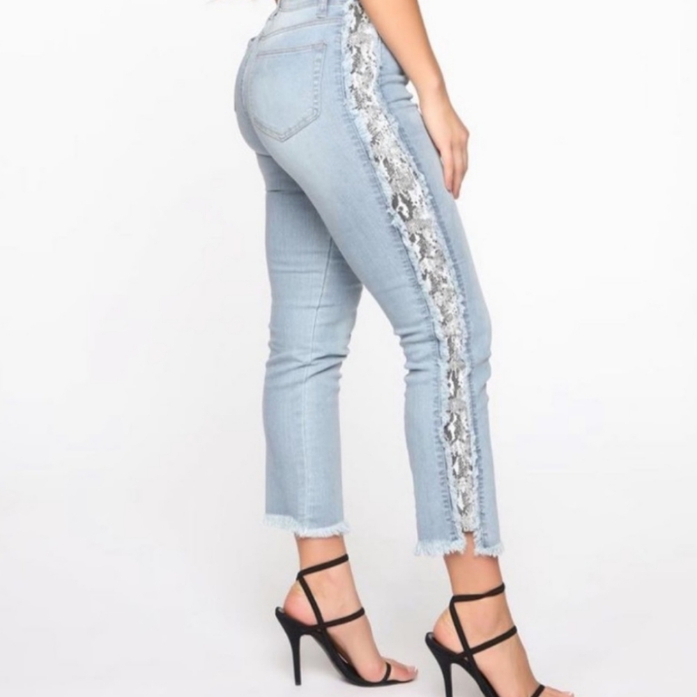 Fashion Nova High-rise Cropped Denim Snakeskin